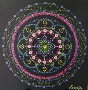 PUNKTIŅU MANDALAS iesācējiem | Radošā KLĀTIENES nodarbība | sestdiena | 1 diena | 40 € par nodarbību | 4